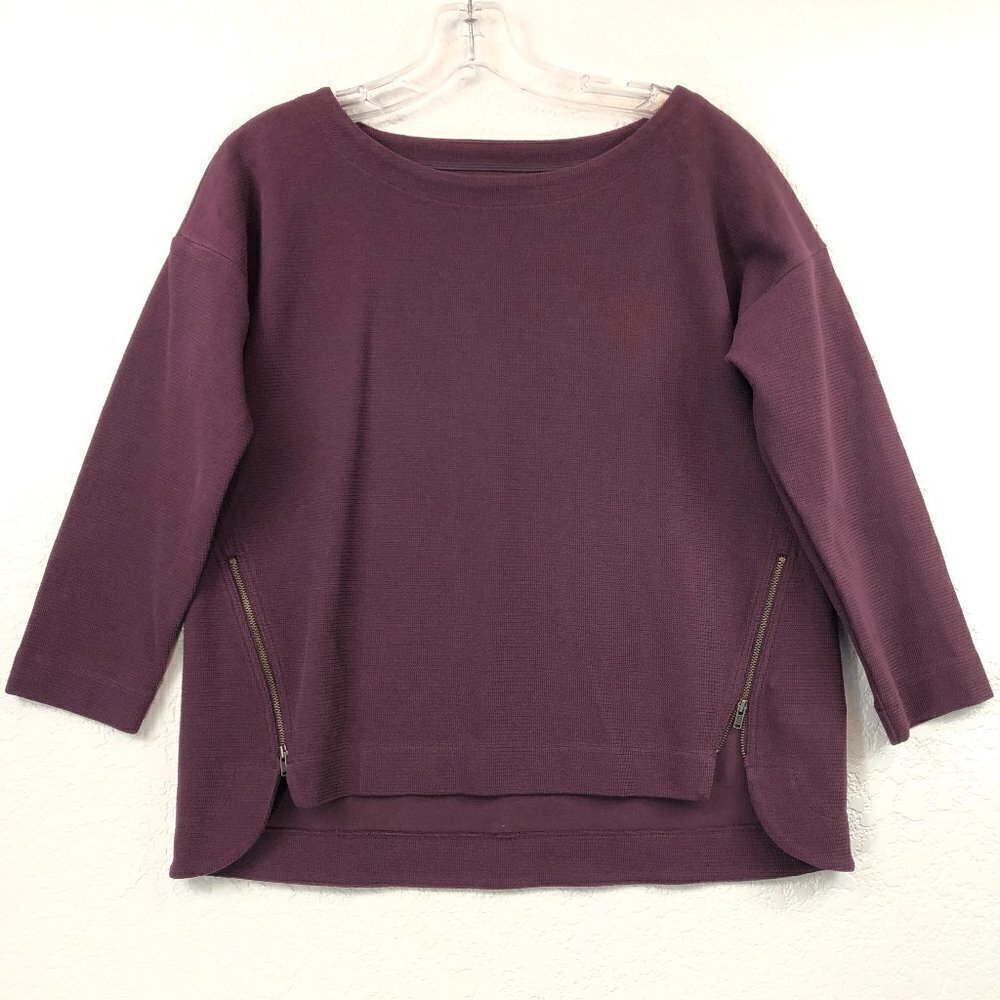 Madewell High-Low Knit Top With Zippers Size Small